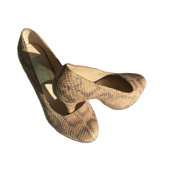 Julie Lopez Layla Nude Python Platform Heels Size 7 - Picture 4 of 11